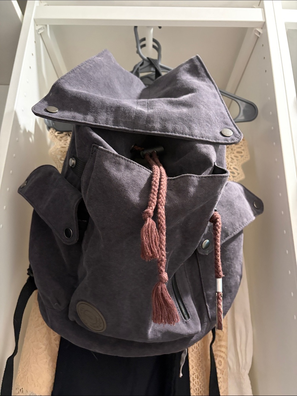 Dark grey jeans backpack